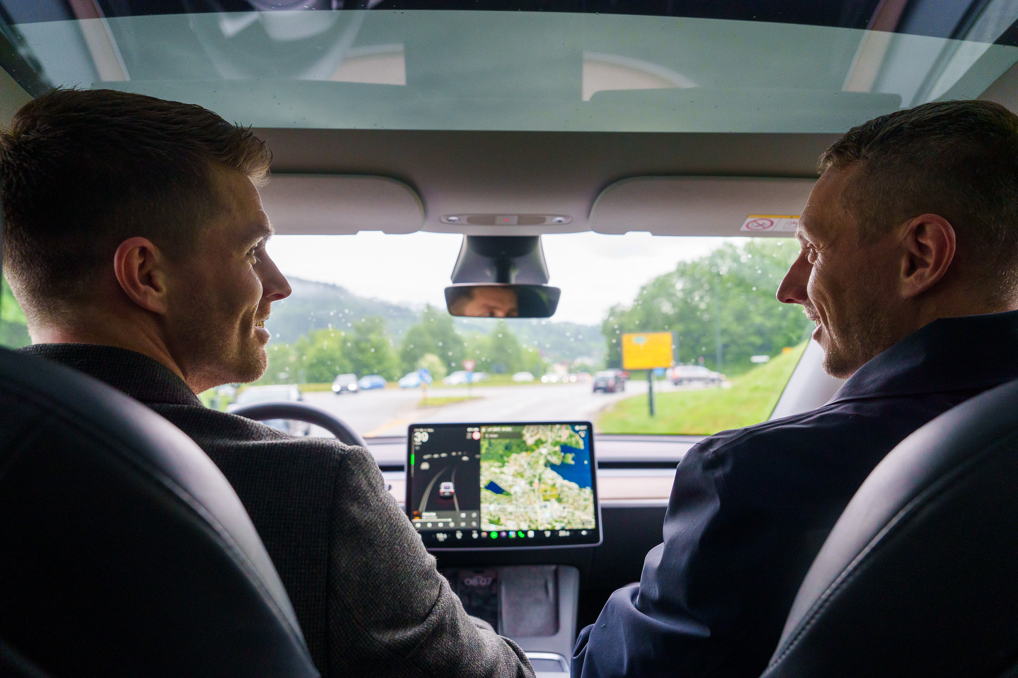 Bilen på vei hjem